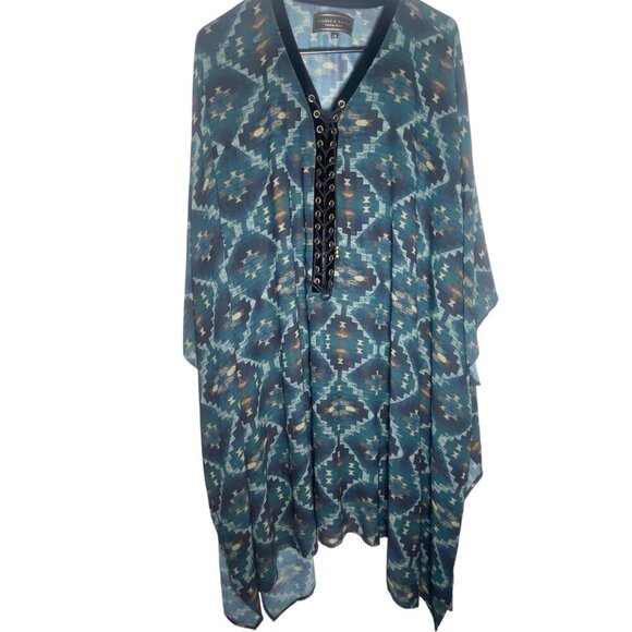 Double D Ranch Aztec Poncho/ L/XL - Picture 2 of 12